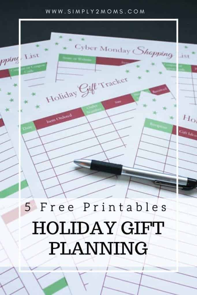 pinterest graphic showing holiday planners and pen