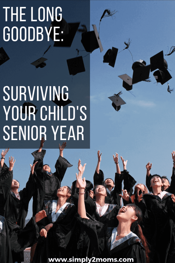 pinterest graphic with graduates throwing caps in the air