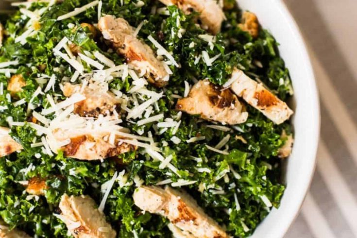 Kale Salad with Grilled Chicken - THM S - Simply2Moms