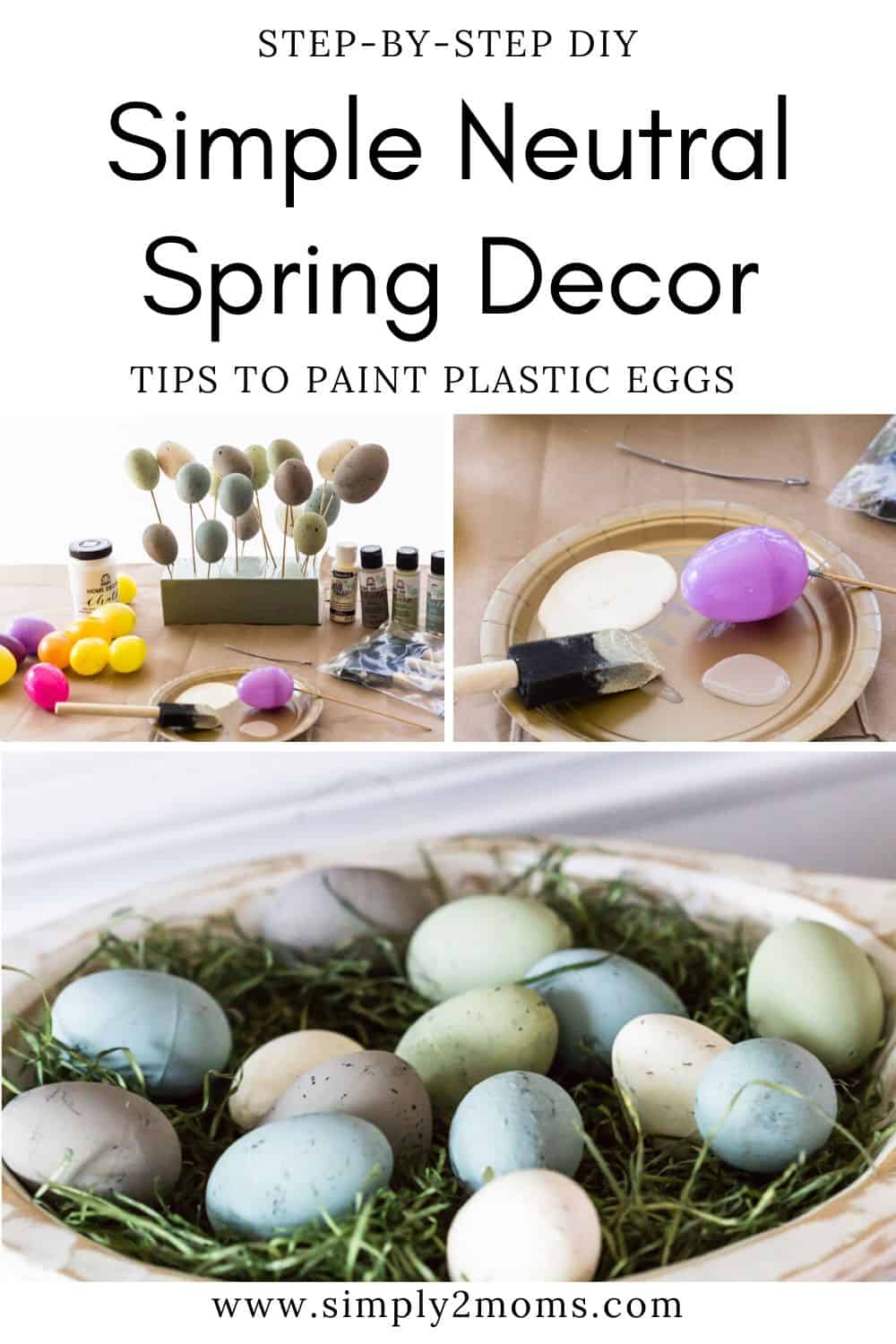Chalk painted plastic eggs Easy budget DIY craft Simply2moms