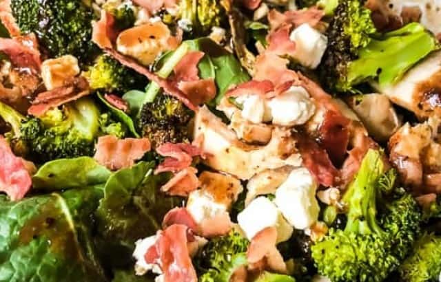 keto grilled veggie salad in a bowl