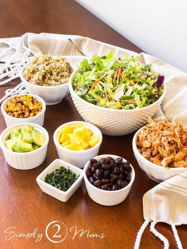 The Best Instant Pot Salsa Chicken Quinoa Salad Bowls Simply2moms