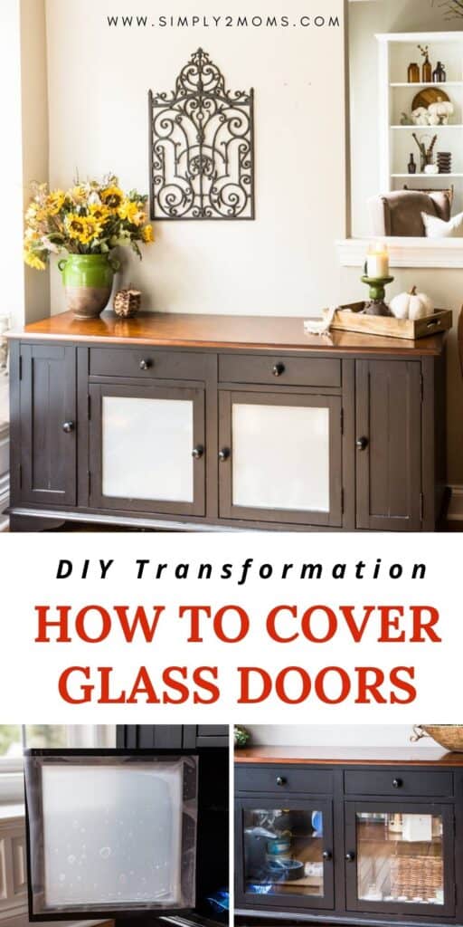 pinterest graphic for how to frost glass doors