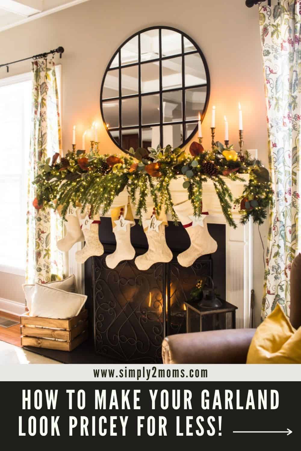 How to Make a Fluffy Christmas Mantel Garland for Less Simply2moms