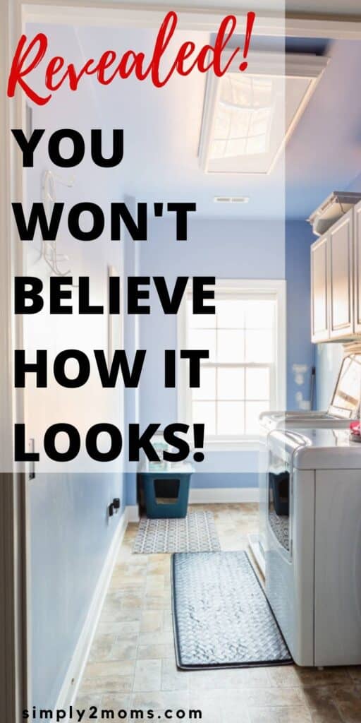 pinterest graphic for French country laundry room makeover reveal
