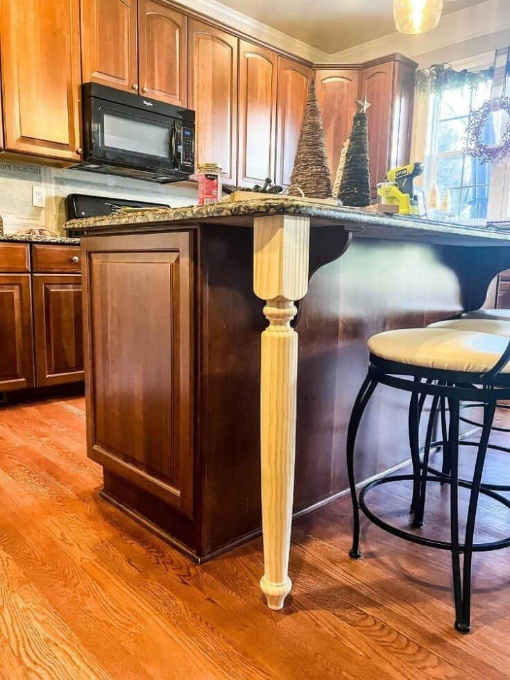 How to Update a Kitchen Island with Trim and Legs Simply2moms