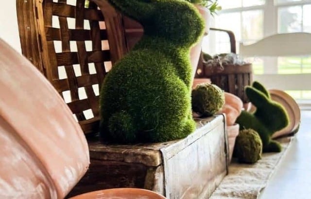 Easter centerpiece in dining room