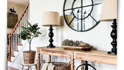 console table with mirror above feature photo