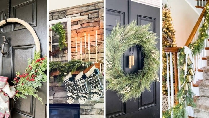 collage of four images from Christmas home