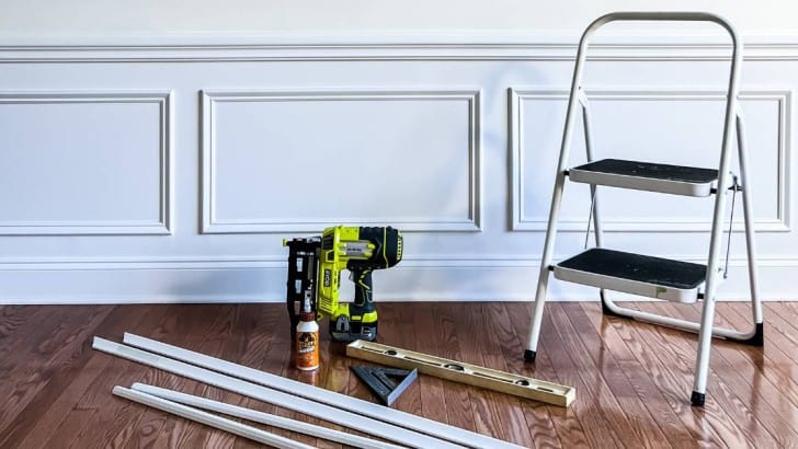 supplies needed to install picture frame molding trim accent walls feature photo