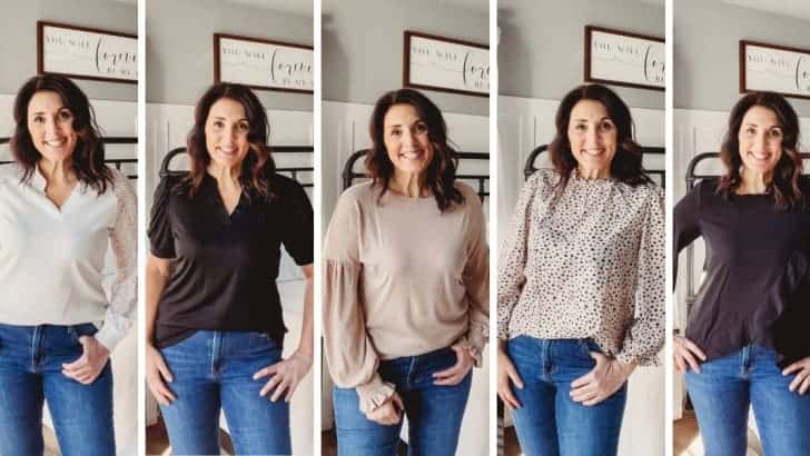 AnnMarie try on spring tops from Amazon