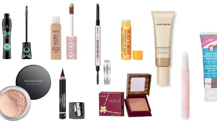 collage of product images for makeup