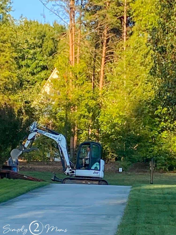 bobcat machine at end of driveway