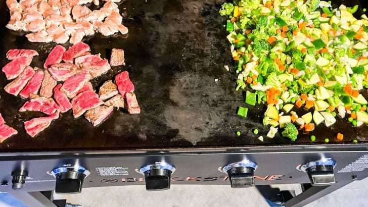 cooking on the Blackstone griddle feature