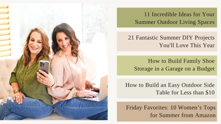 graphic with bloggers photo and list of blog posts from the week