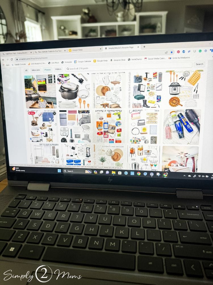 Open laptop showing Amazon Storefront Photos.